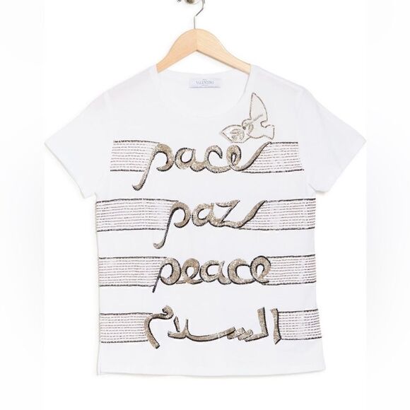 Valentino Beaded  PeaceTee - Picture 1 of 11